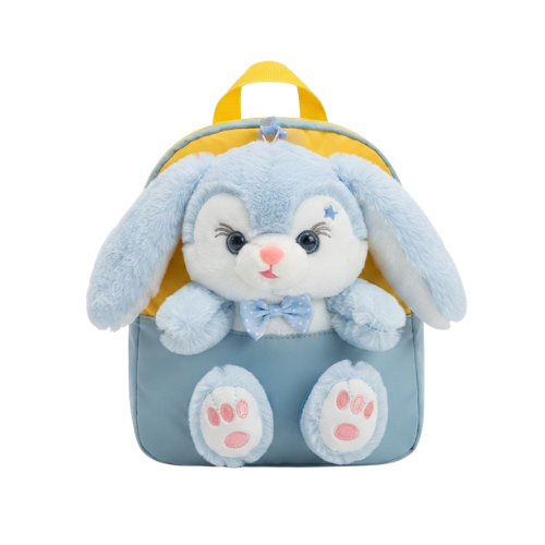 Small Kids Bunny Plush Backpack – Blue/Yellow, 2–4 Yrs