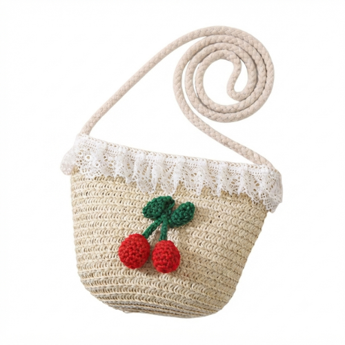 Kids Woven Straw Crossbody – 3 Appliqué Designs, 3–7 Yrs