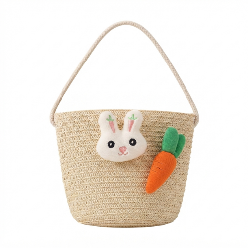 Small Kids Straw Crossbody – Bunny and Carrot, 2–5 Yrs