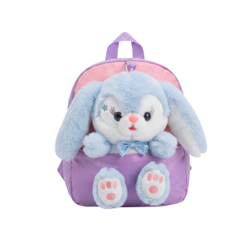 Kids Blue Bunny Plush Backpack – Nylon, 3–6 Yrs